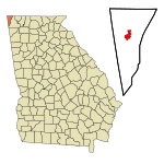 Dade County Georgia Incorporated and Unincorporated areas Trenton Highlighted